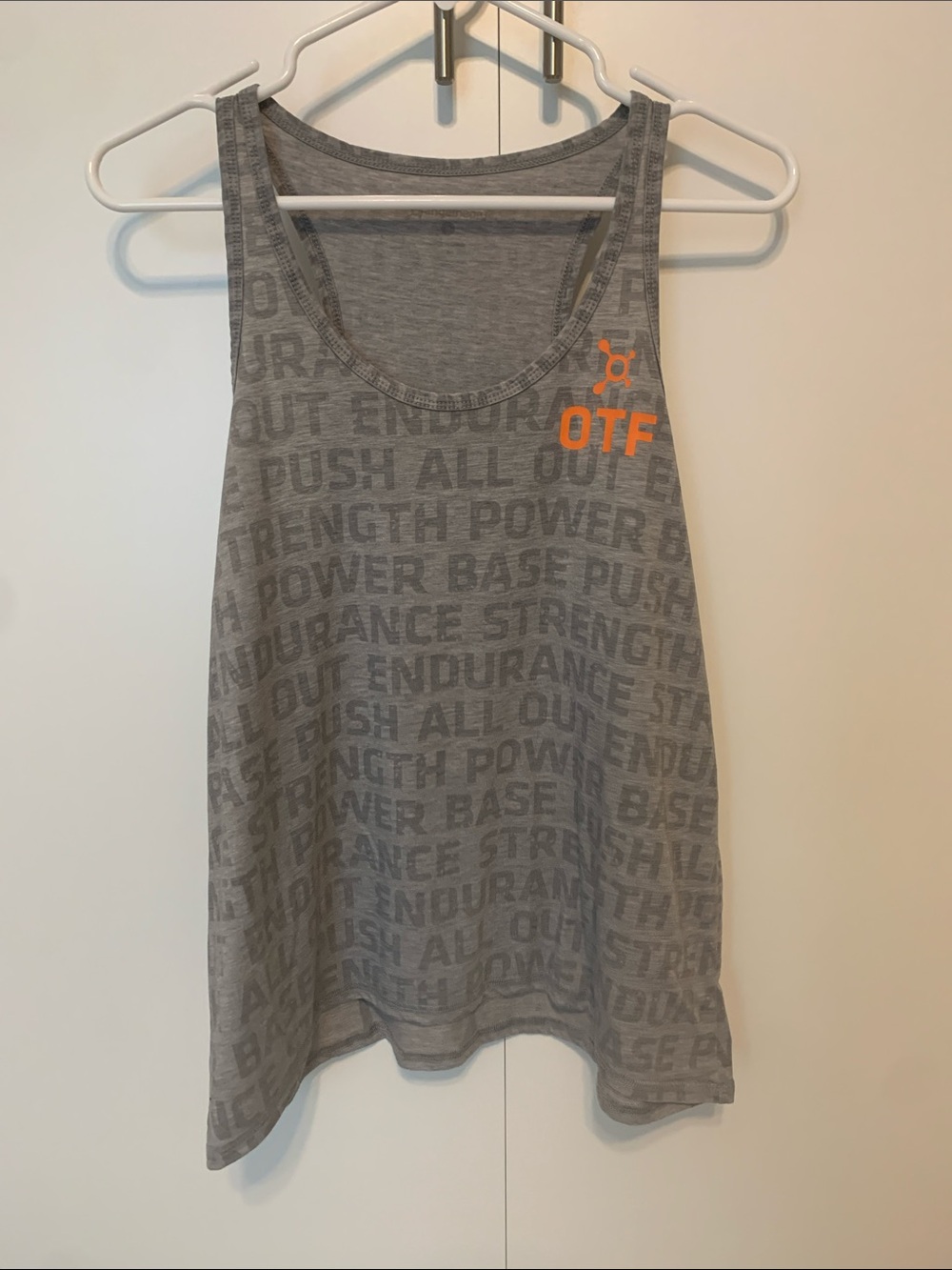 Orangetheory OTF Gray Racerback Tank Top, no flaws, Size M